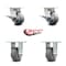Service Caster 4 Inch Kingpinless Thermoplastic Rubber Wheel Caster Brakes 2 Rigid SCC, 2PK SCC-KP30S420-TPRRF-SLB-2-R-2 - alternate 5